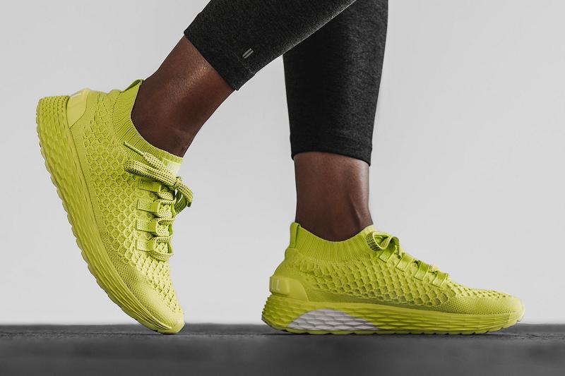 Women's Nobull Neon Lime Knit Running Shoes Yellow | SG A2765H